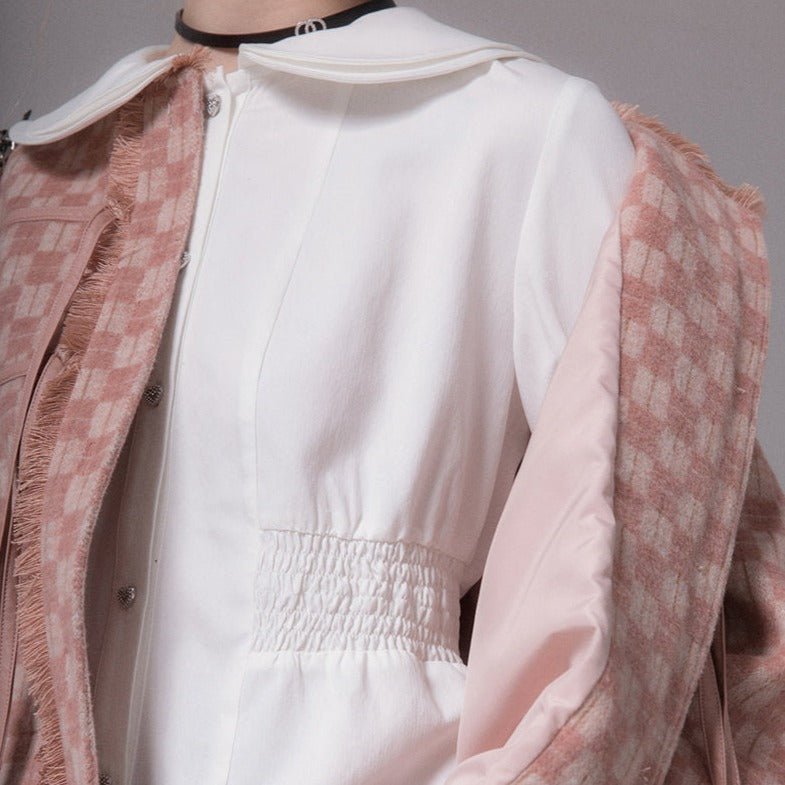 Porcelain Petal Collar Blouse