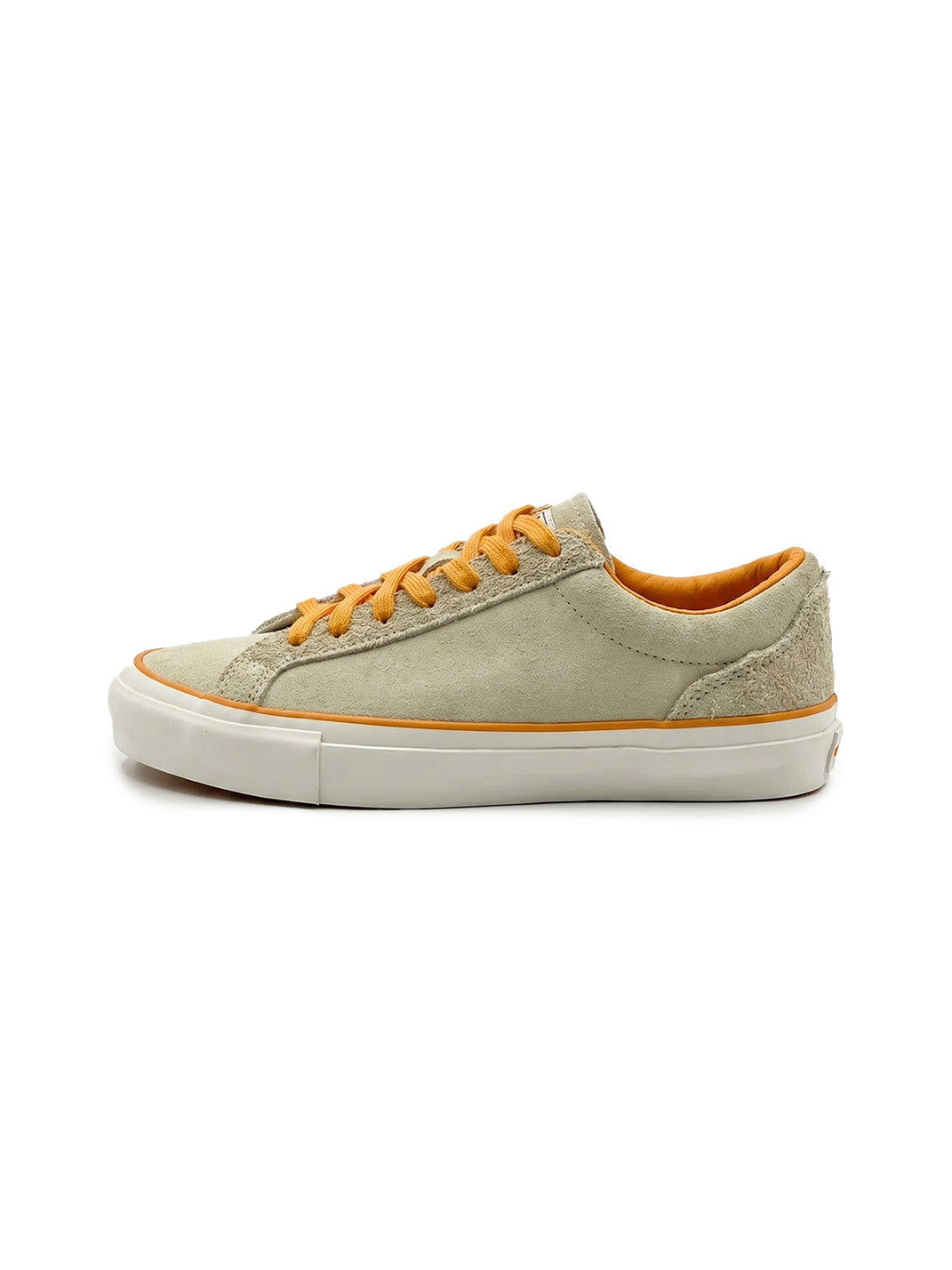 Orange-Laced Colorblock Suede Skate Shoes