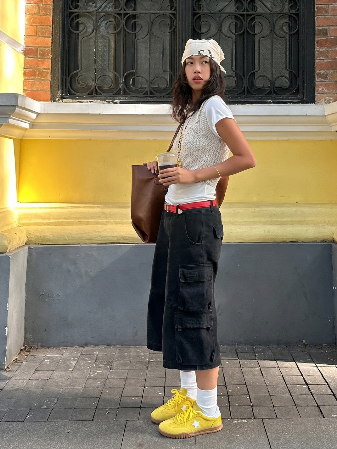 Star-Embroidered Yellow Suede Trainers - View 5