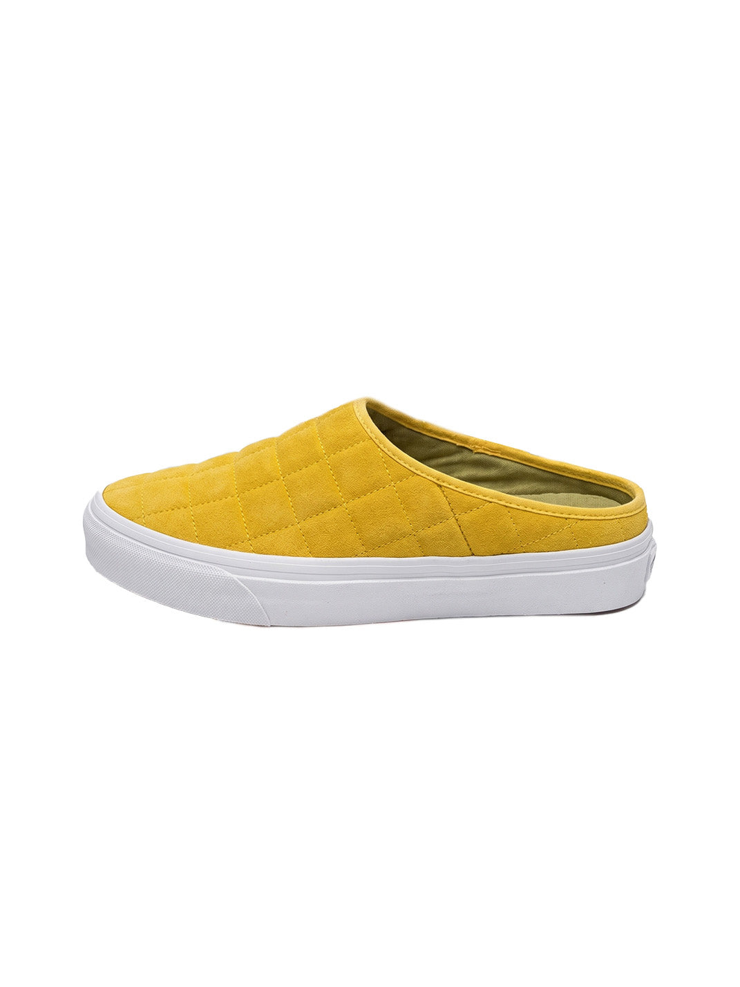 Quilted Yellow Slip-On Sneaker Mules
