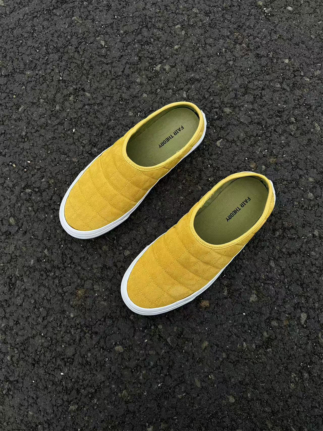 Quilted Yellow Slip-On Sneaker Mules - View 6