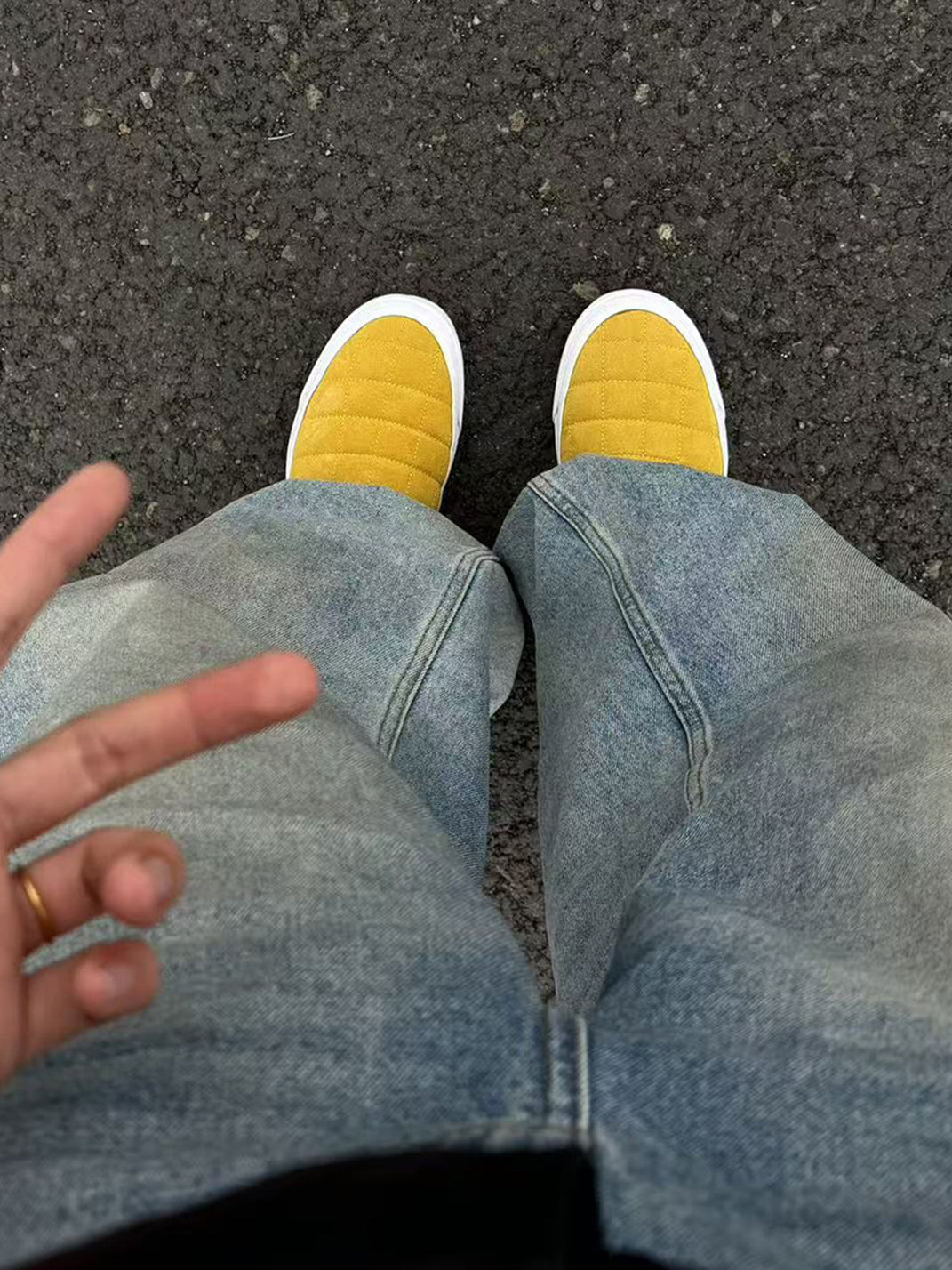 Quilted Yellow Slip-On Sneaker Mules - View 10