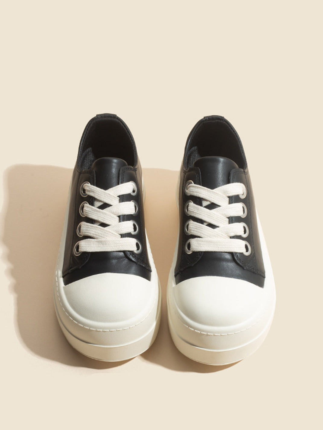 Oversized-Toe High-Low Platform Trainers - View 9