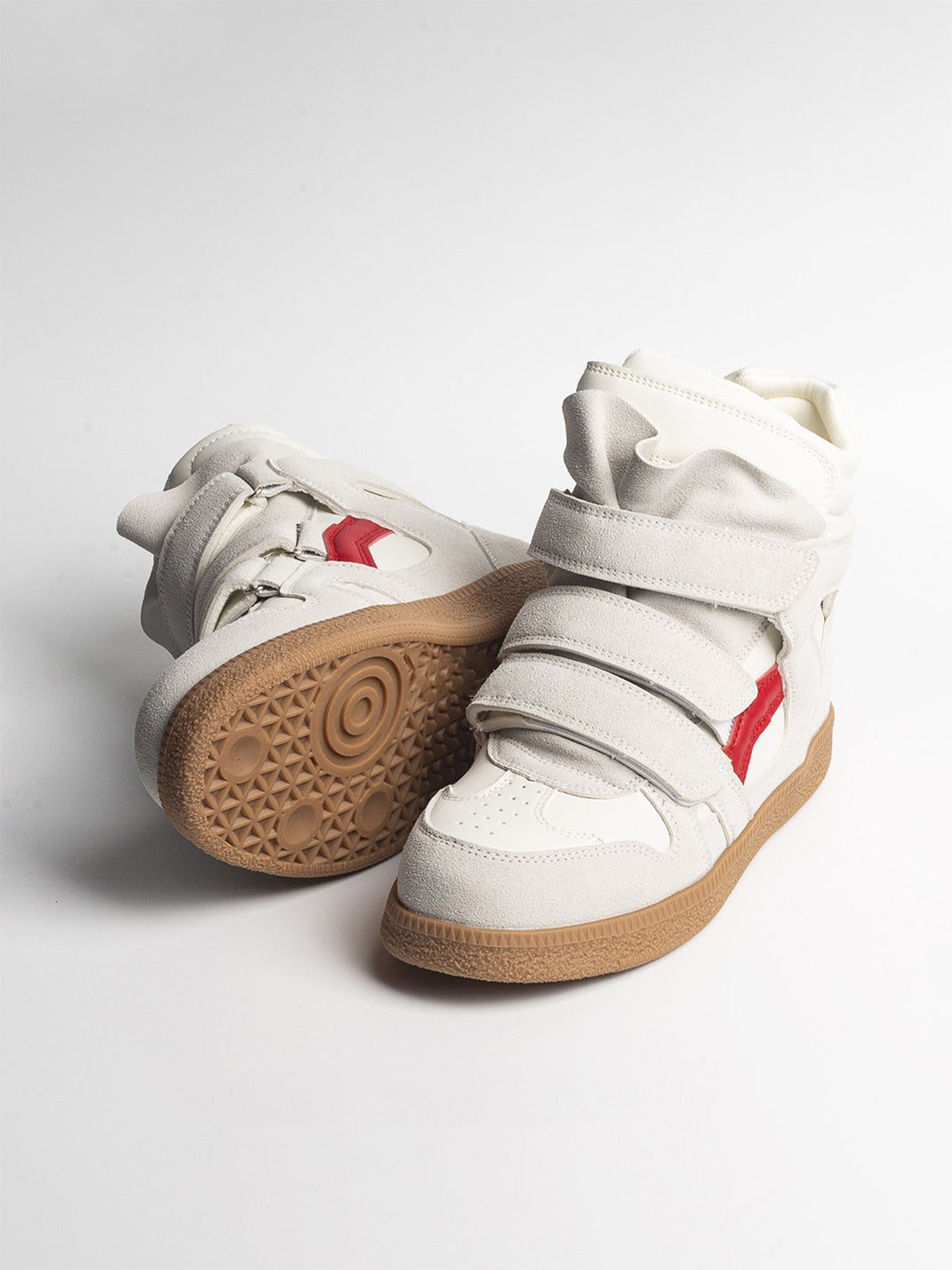 Multi-Strap Hidden-Wedge High-Top Sneakers - View 5