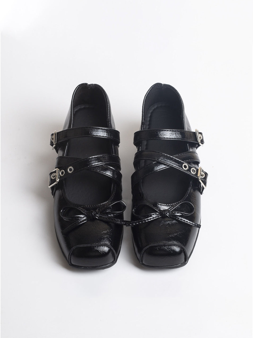 Square-Toe Multi-Strap Leather Mary Janes - View 6