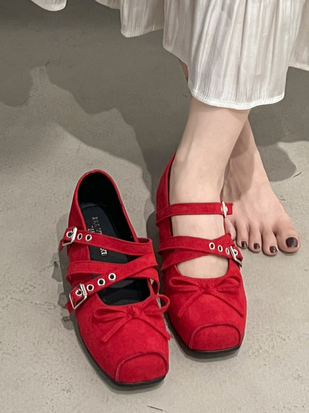 Square-Toe Multi-Strap Leather Mary Janes - View 9
