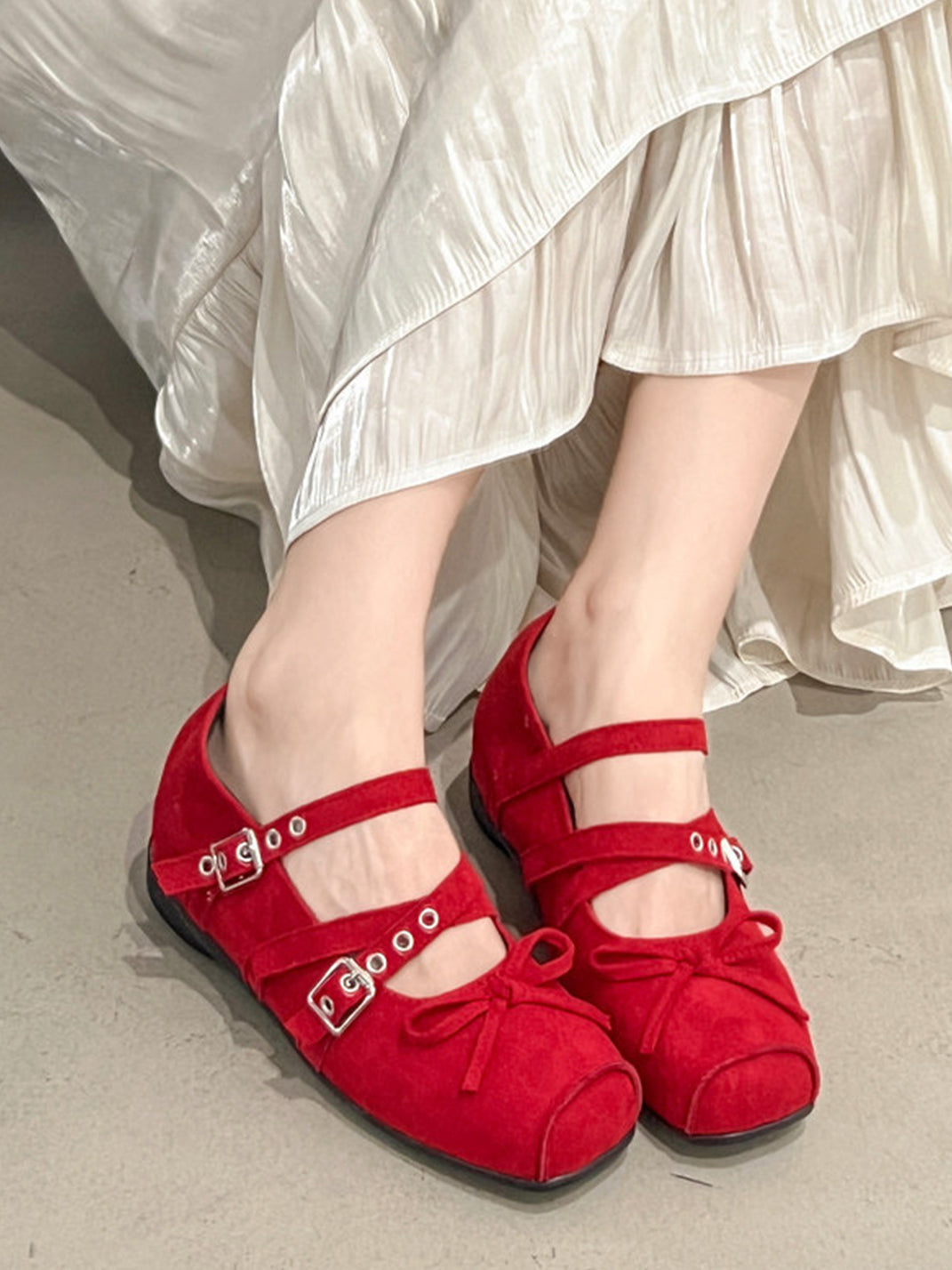 Square-Toe Multi-Strap Leather Mary Janes - View 10
