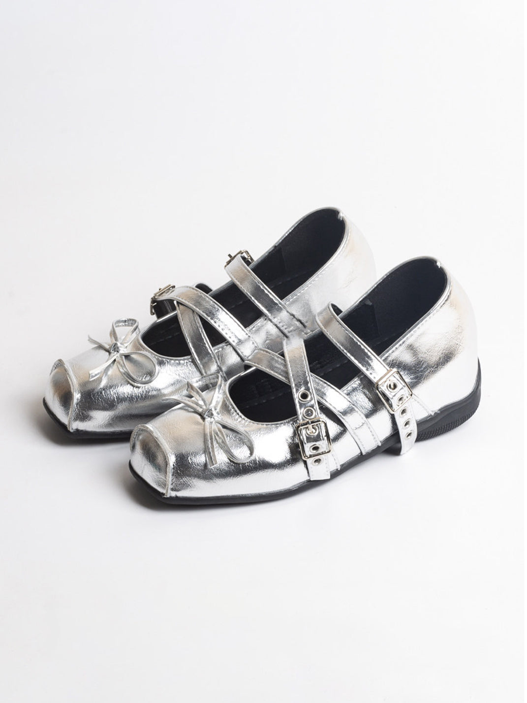 Square-Toe Multi-Strap Leather Mary Janes - View 11