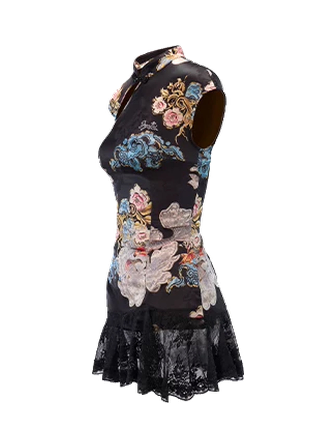 Floral Koi Lace-Up Mini Dress - View 8
