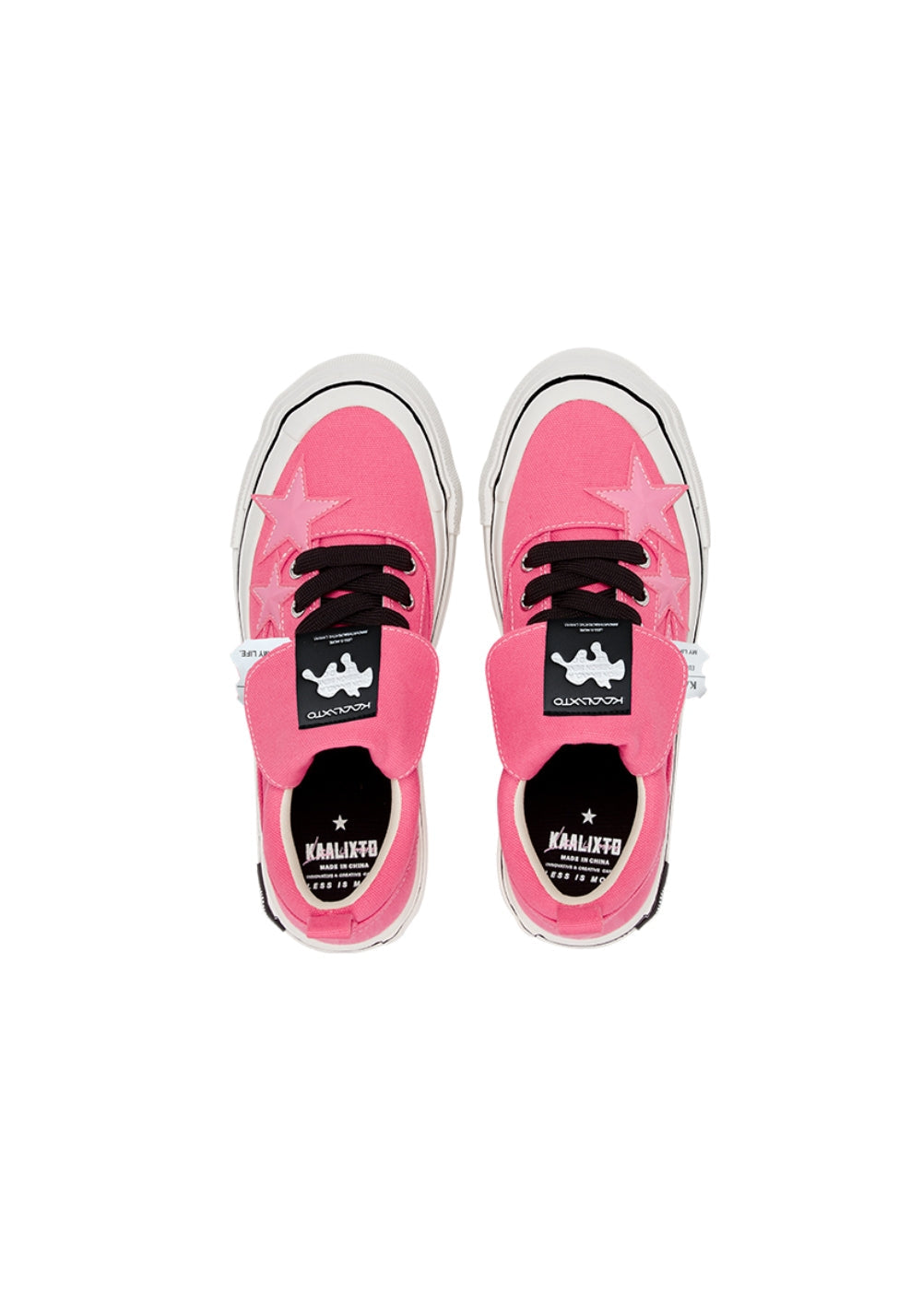 Raspberry Star-Panel Canvas Sneakers - View 6