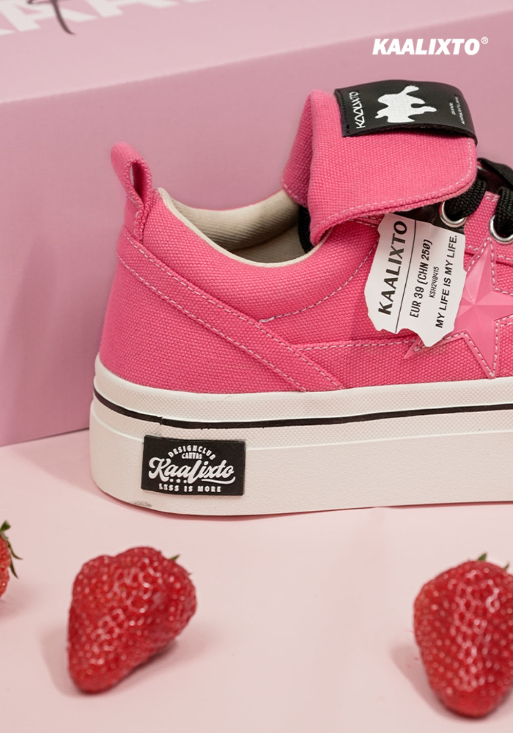 Raspberry Star-Panel Canvas Sneakers - View 12