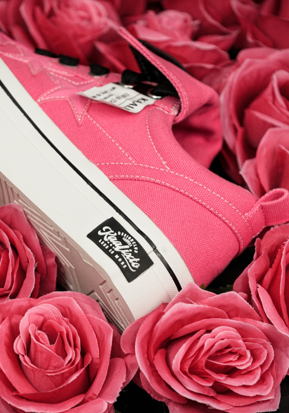 Raspberry Star-Panel Canvas Sneakers - View 16