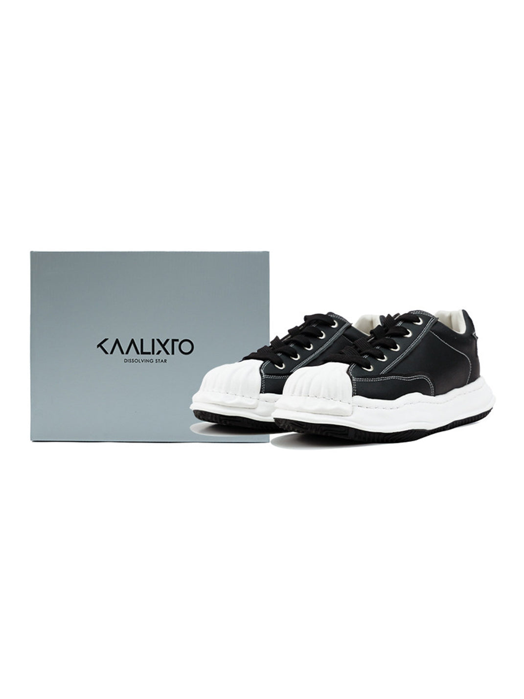 Molded Shell-Toe Black Court Sneakers - View 6