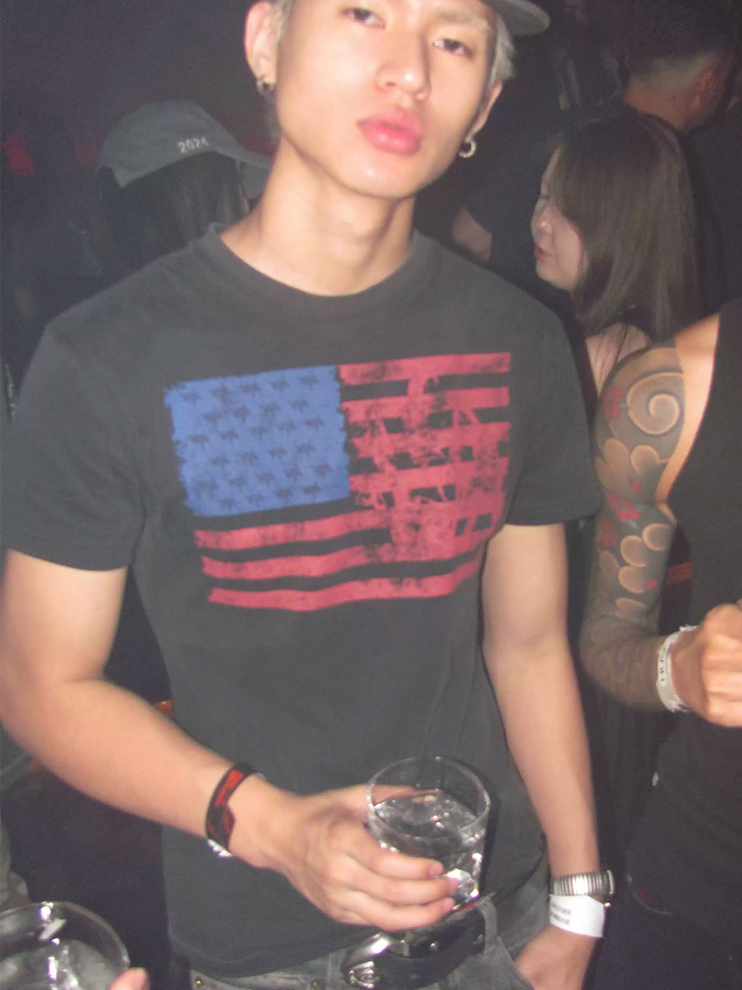 Faded Flag Graphic Cotton T-Shirt - View 6