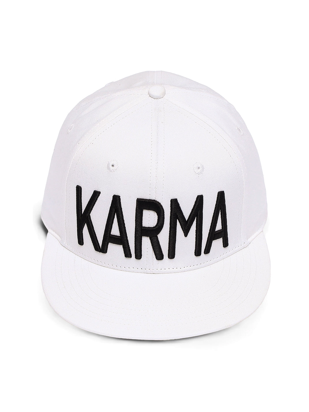 Embroidered Letter Structured Flat-Brim Cap