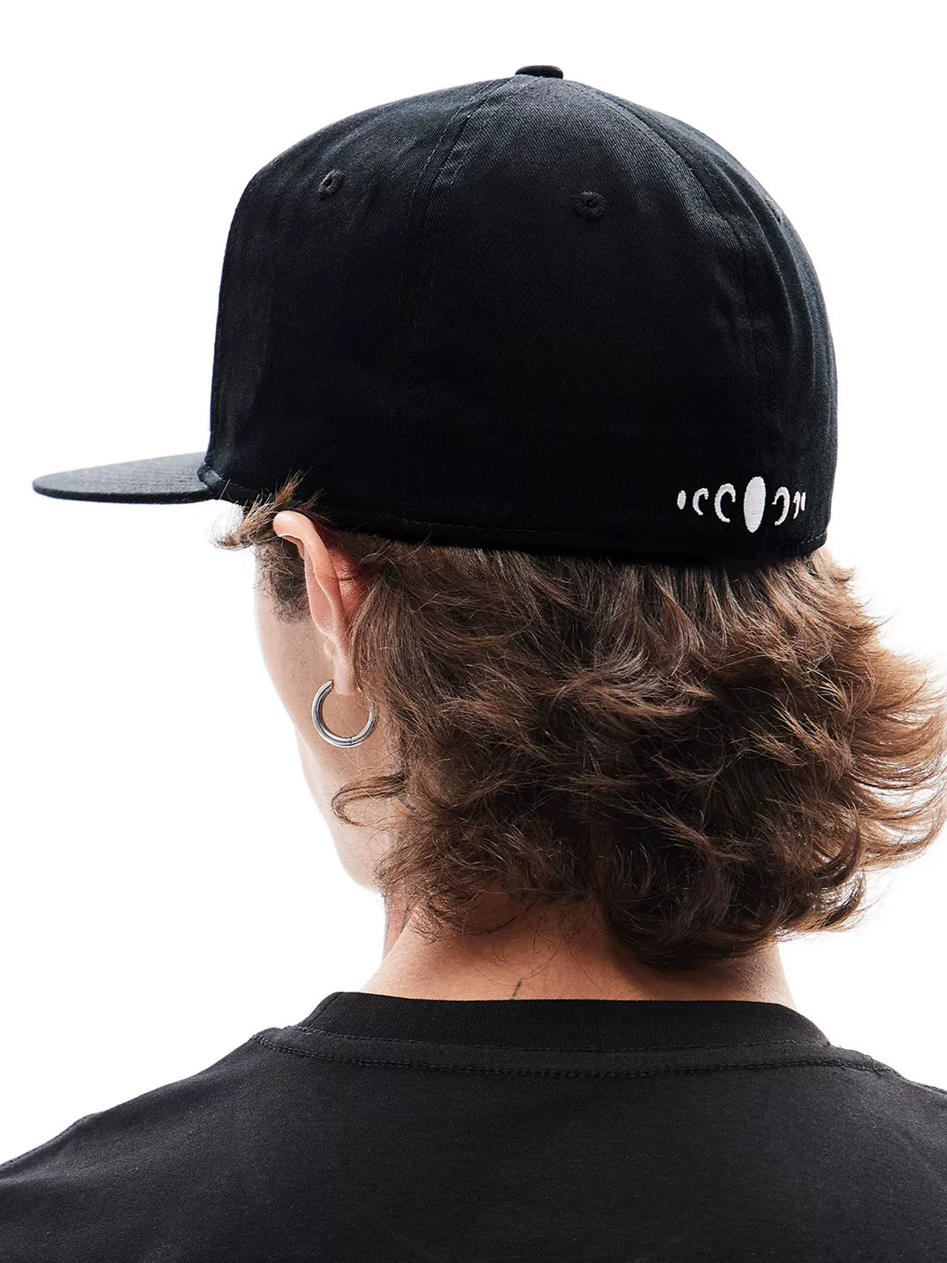 Embroidered Letter Structured Flat-Brim Cap - View 8