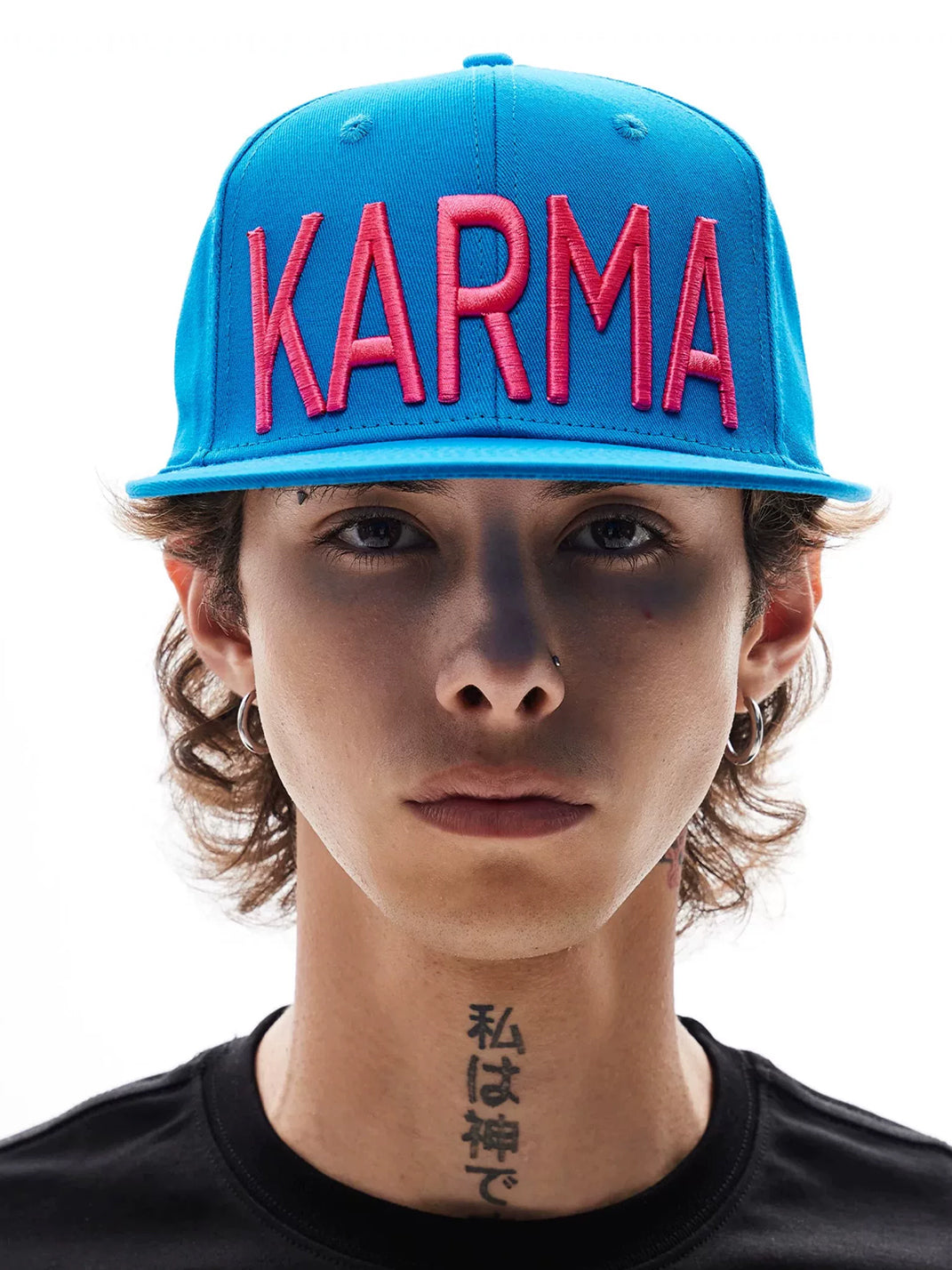 Embroidered Letter Structured Flat-Brim Cap - View 11