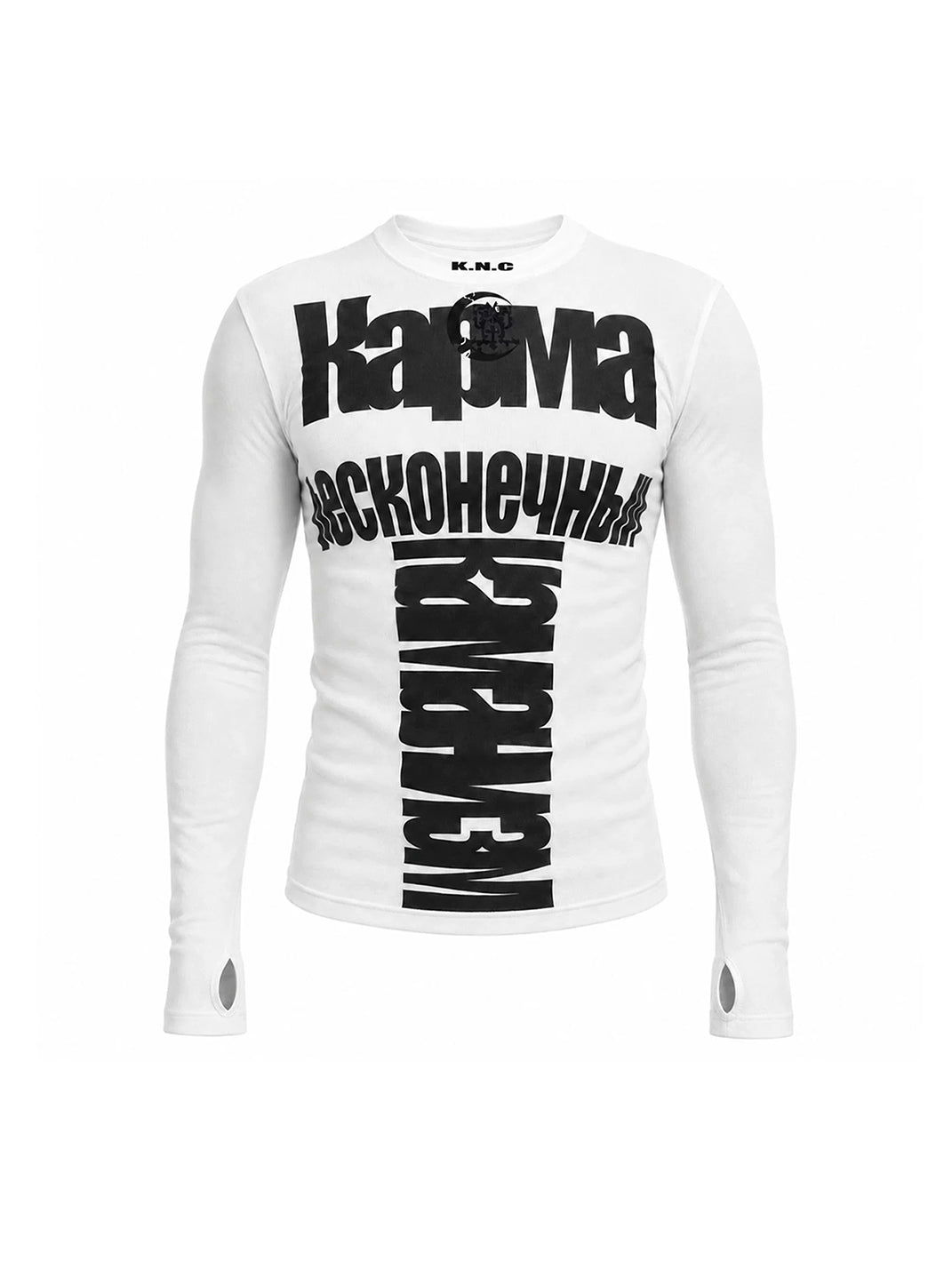 Vertical-Logo Thumbhole Long-Sleeve Top - View 3
