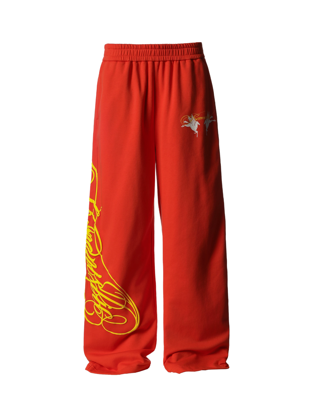 Raised-Graphic Wide-Leg Drawstring Sweatpants - View 10