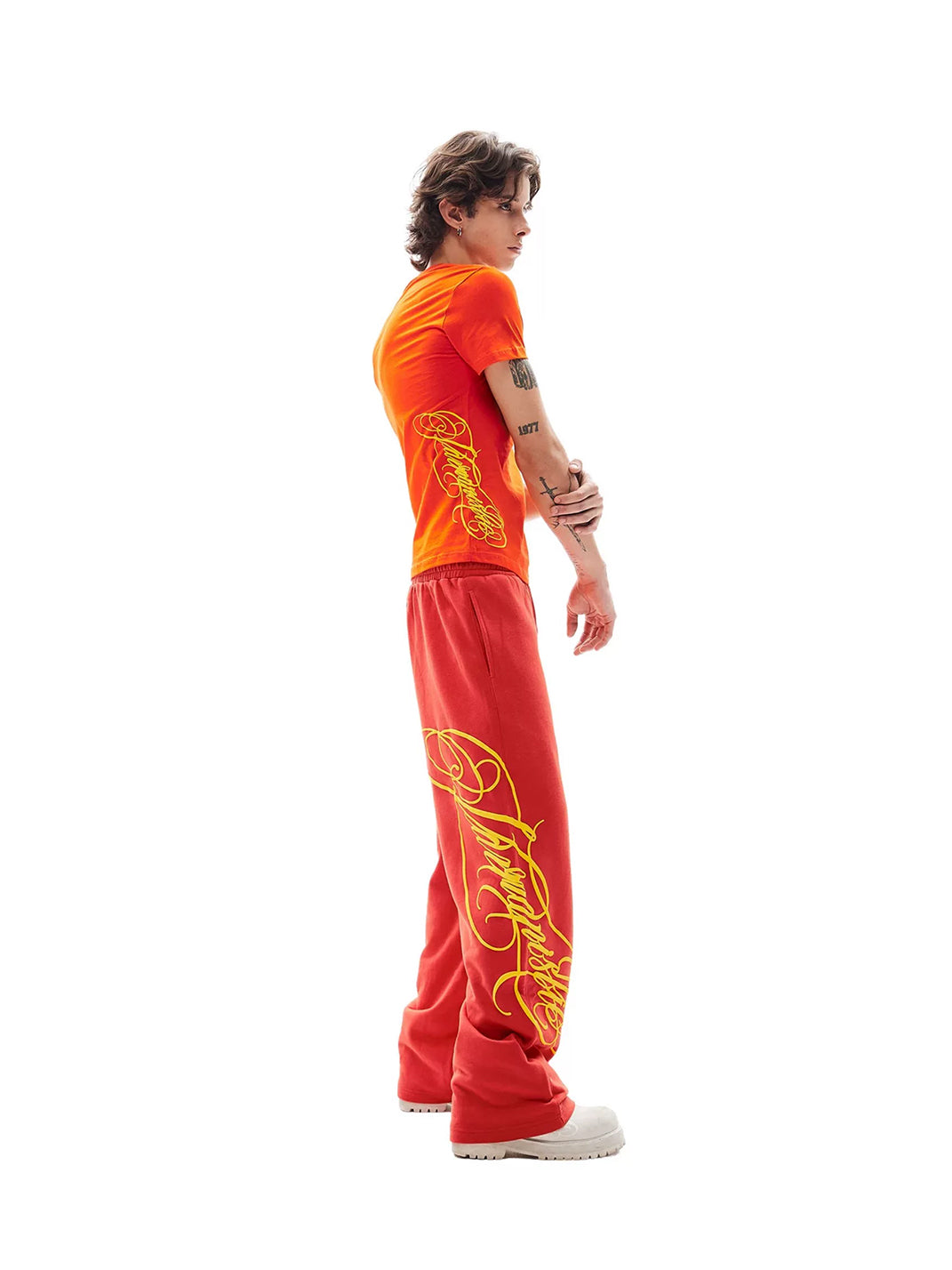 Raised-Graphic Wide-Leg Drawstring Sweatpants - View 11