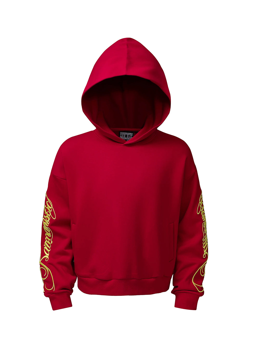 Sleeve-Embroidered Relaxed Pullover Hoodie