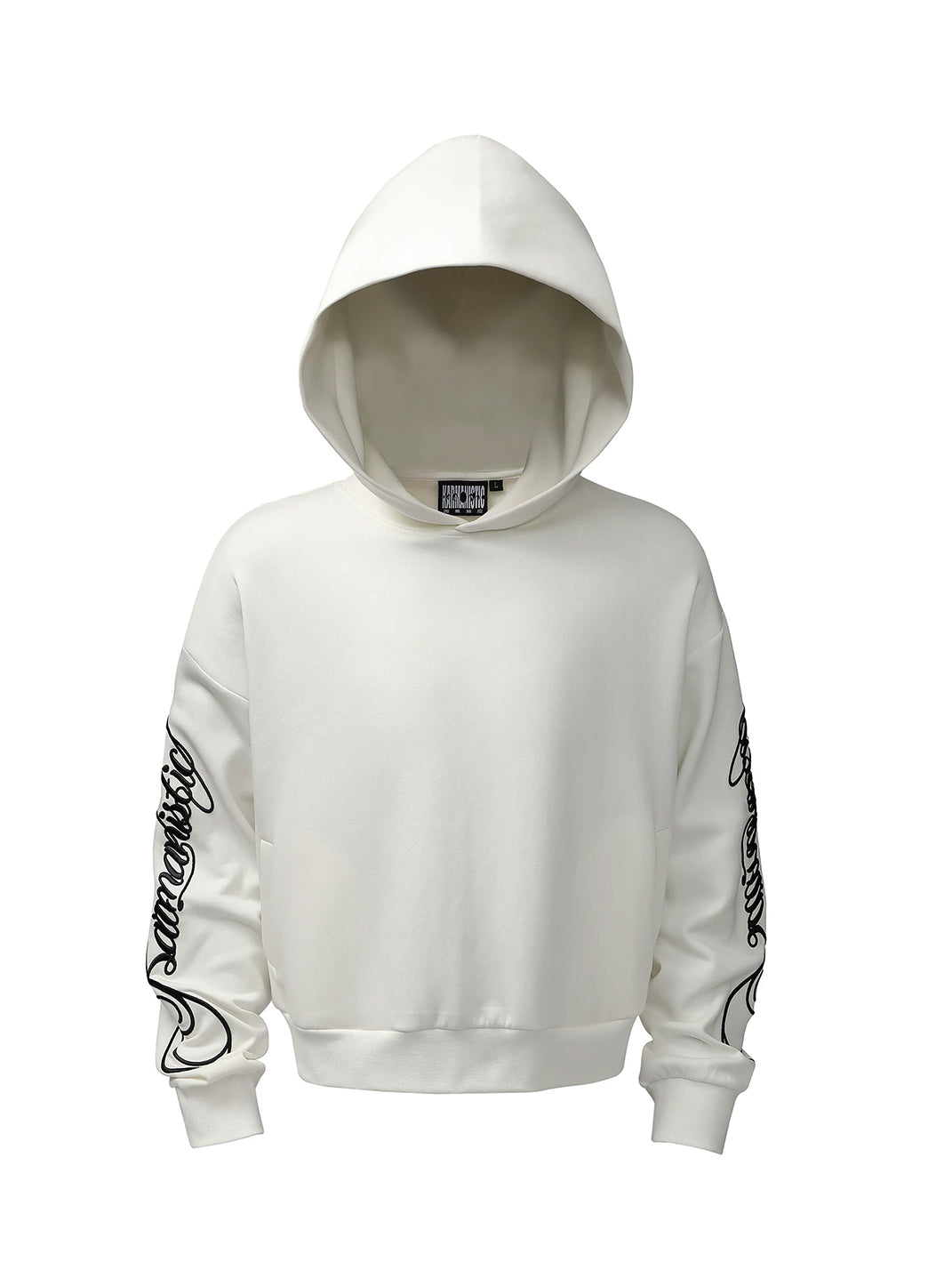 Sleeve-Embroidered Relaxed Pullover Hoodie - View 5