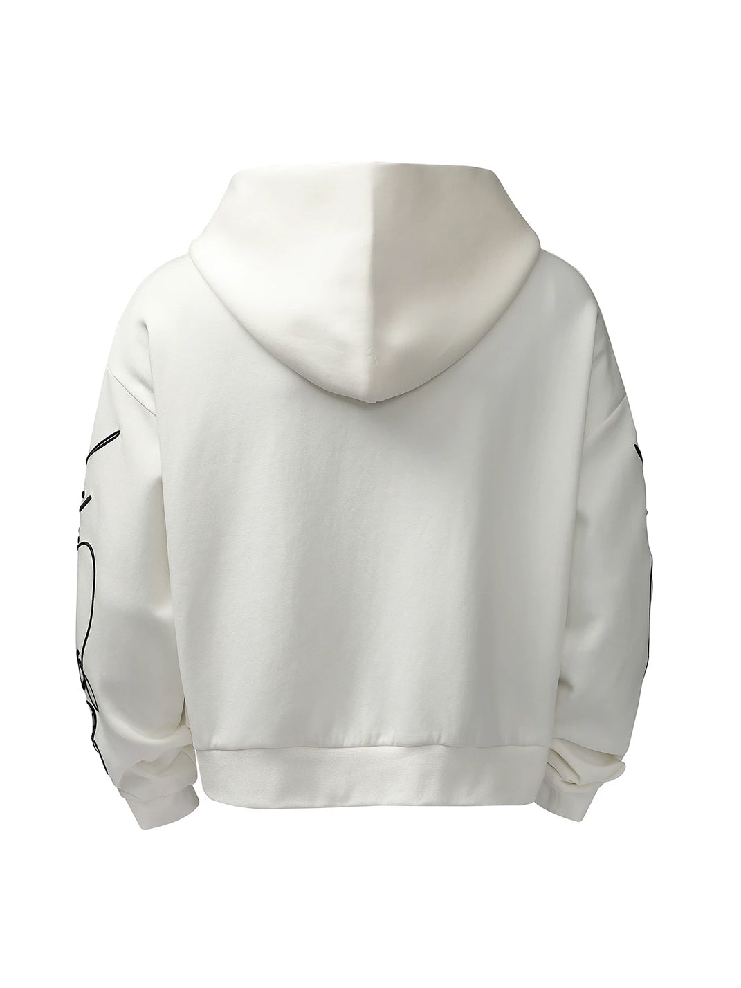Sleeve-Embroidered Relaxed Pullover Hoodie - View 8