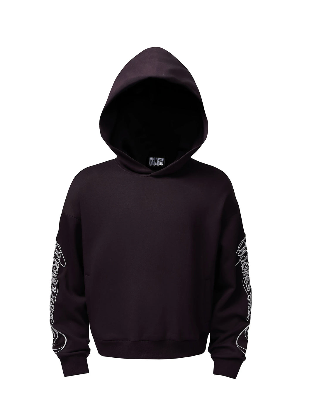 Sleeve-Embroidered Relaxed Pullover Hoodie - View 9