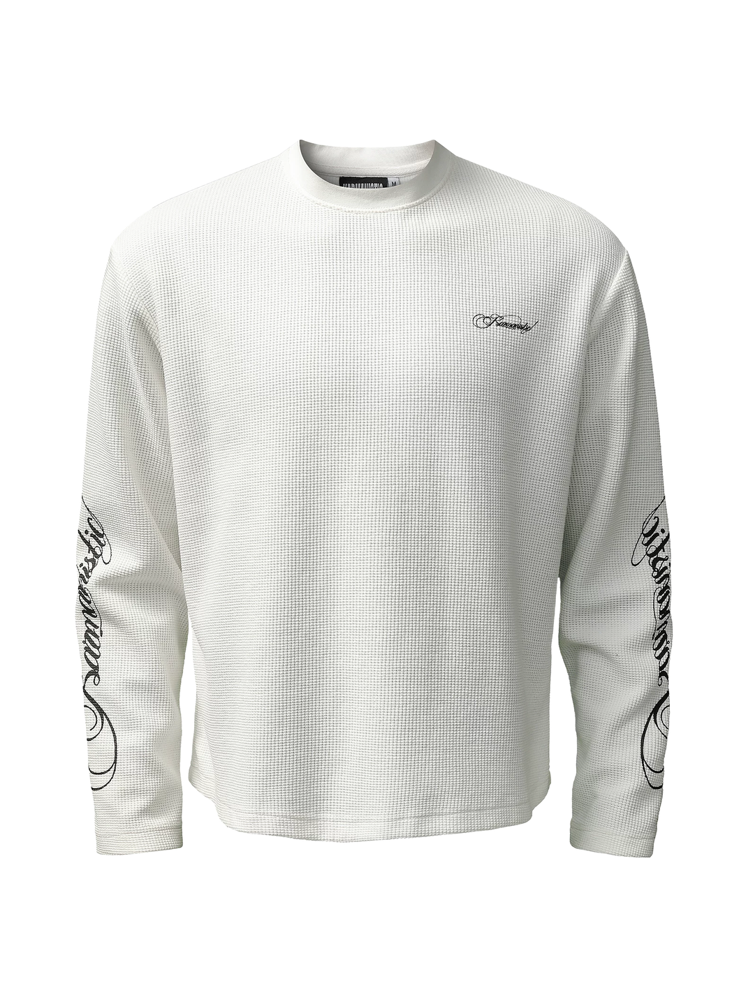 Crown-Tiger Graphic Waffle Long-Sleeve Top