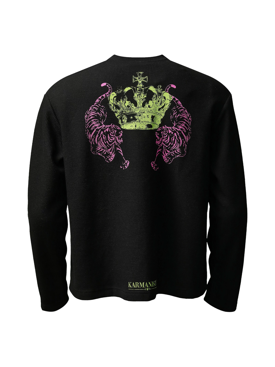 Crown-Tiger Graphic Waffle Long-Sleeve Top - View 6