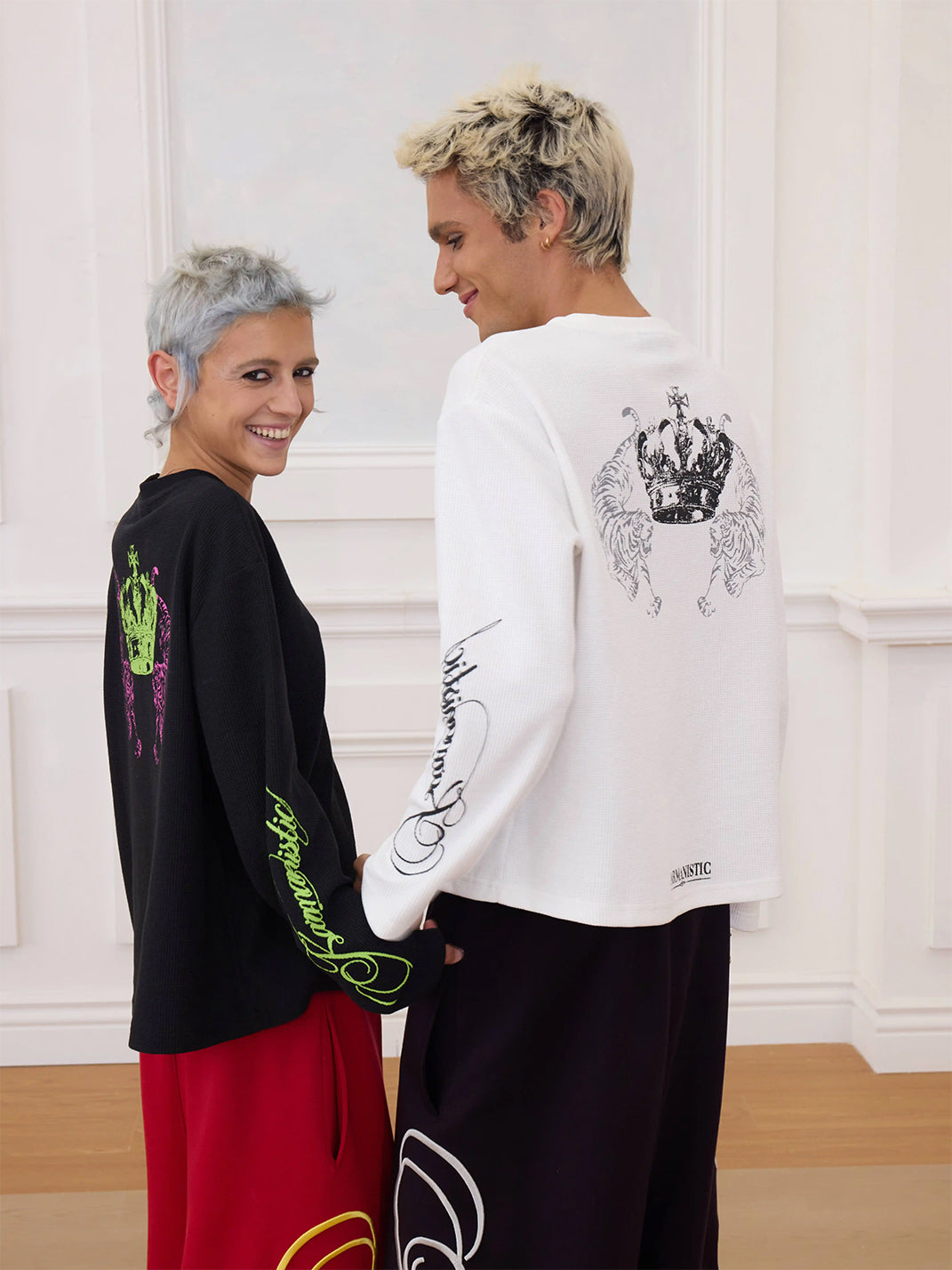 Crown-Tiger Graphic Waffle Long-Sleeve Top - View 7