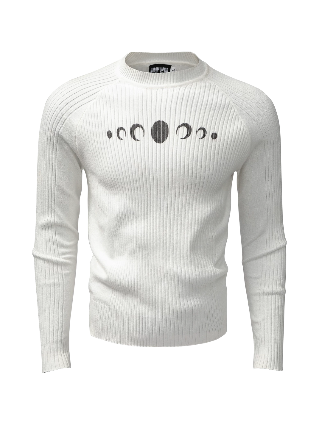 Moon-Phase Slim Ribbed Knit Sweater - View 4