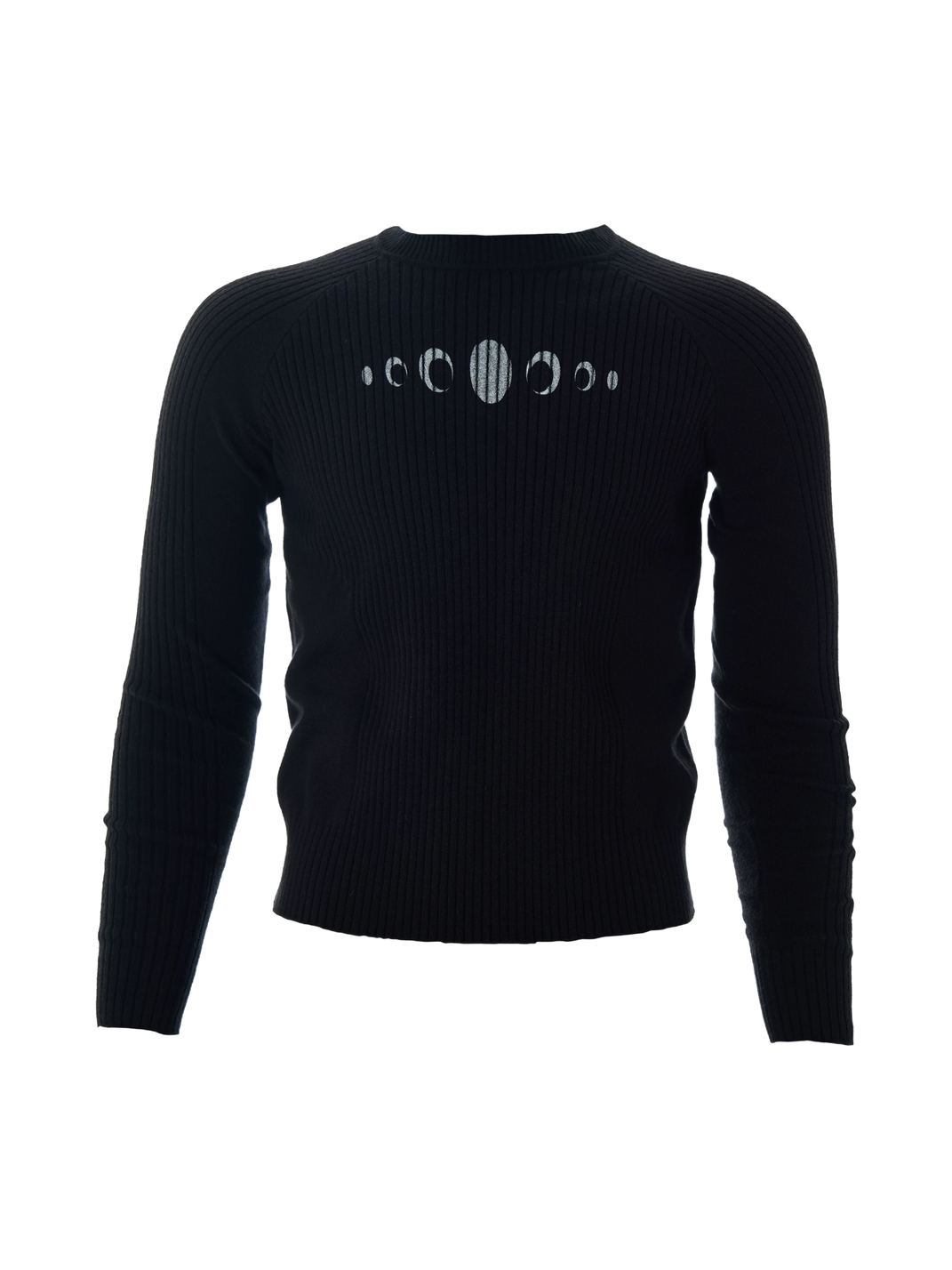 Moon-Phase Slim Ribbed Knit Sweater - View 7