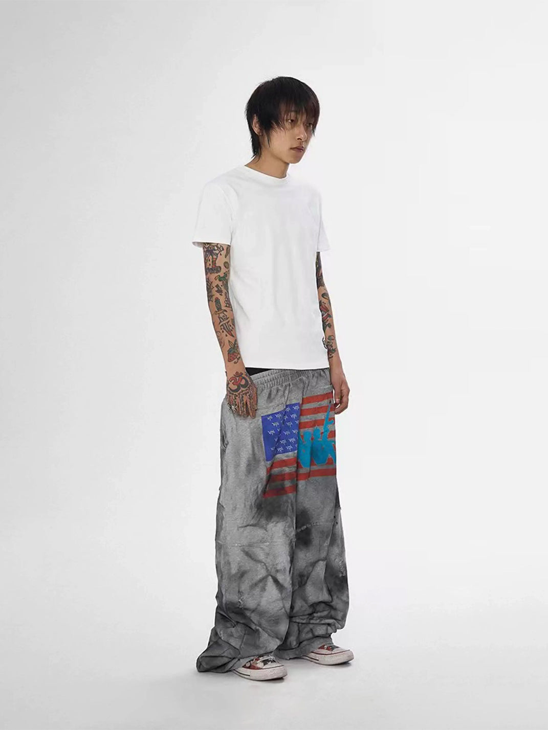 Ripped Embroidered Straight-Leg Sweatpants - View 4