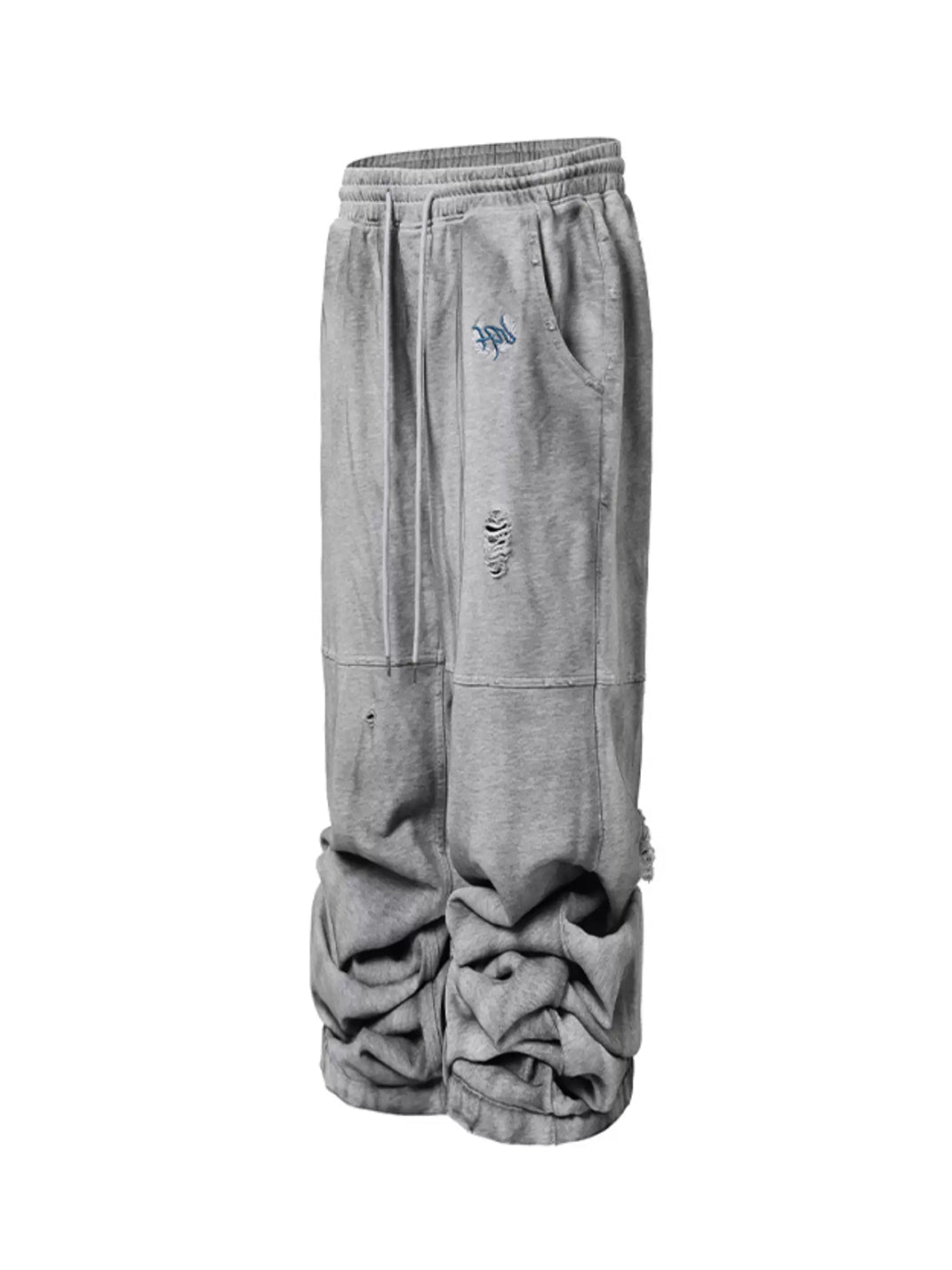 Ripped Embroidered Straight-Leg Sweatpants - View 7