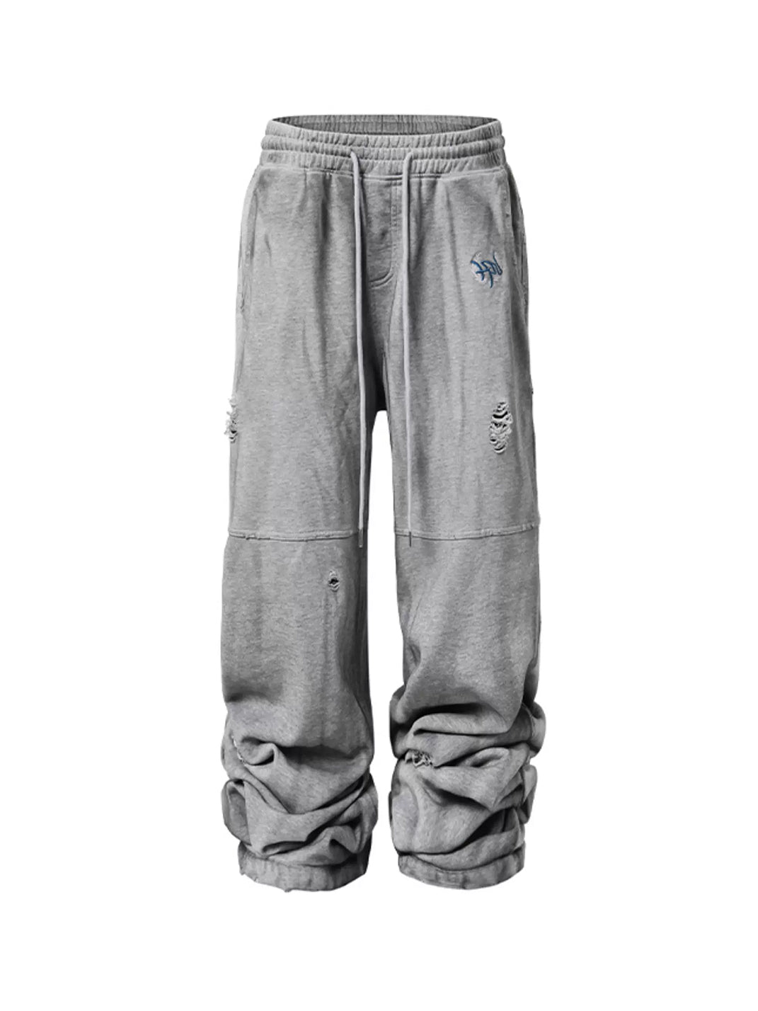 Ripped Embroidered Straight-Leg Sweatpants - View 8