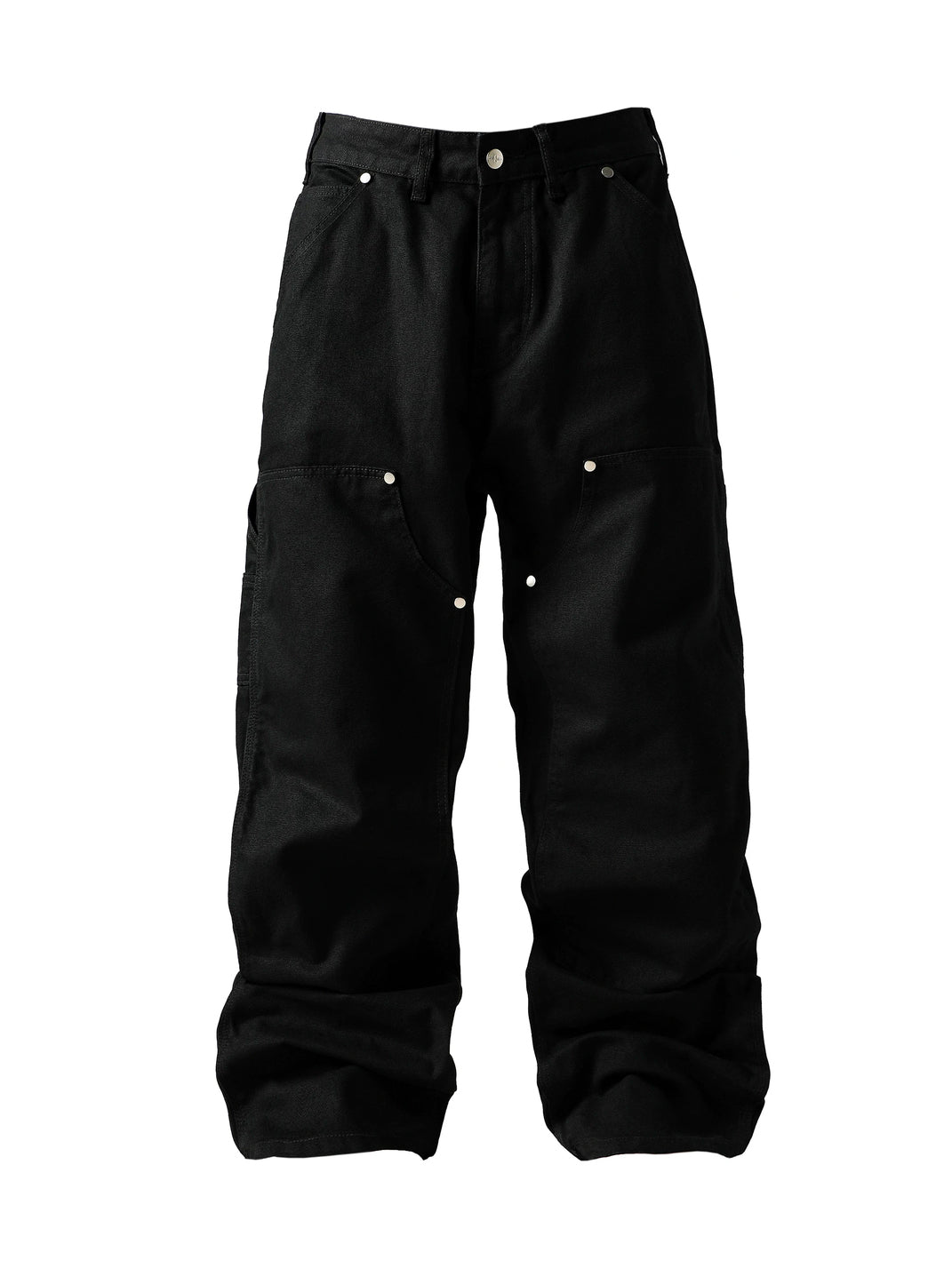 Studded Wide-Leg Utility Cargo Jeans - View 5