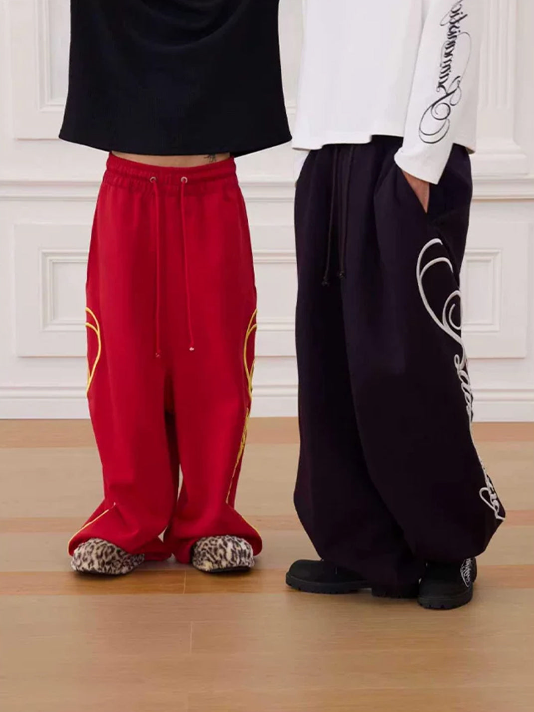 Side-Embroidered Straight-Leg Sweatpants - View 5