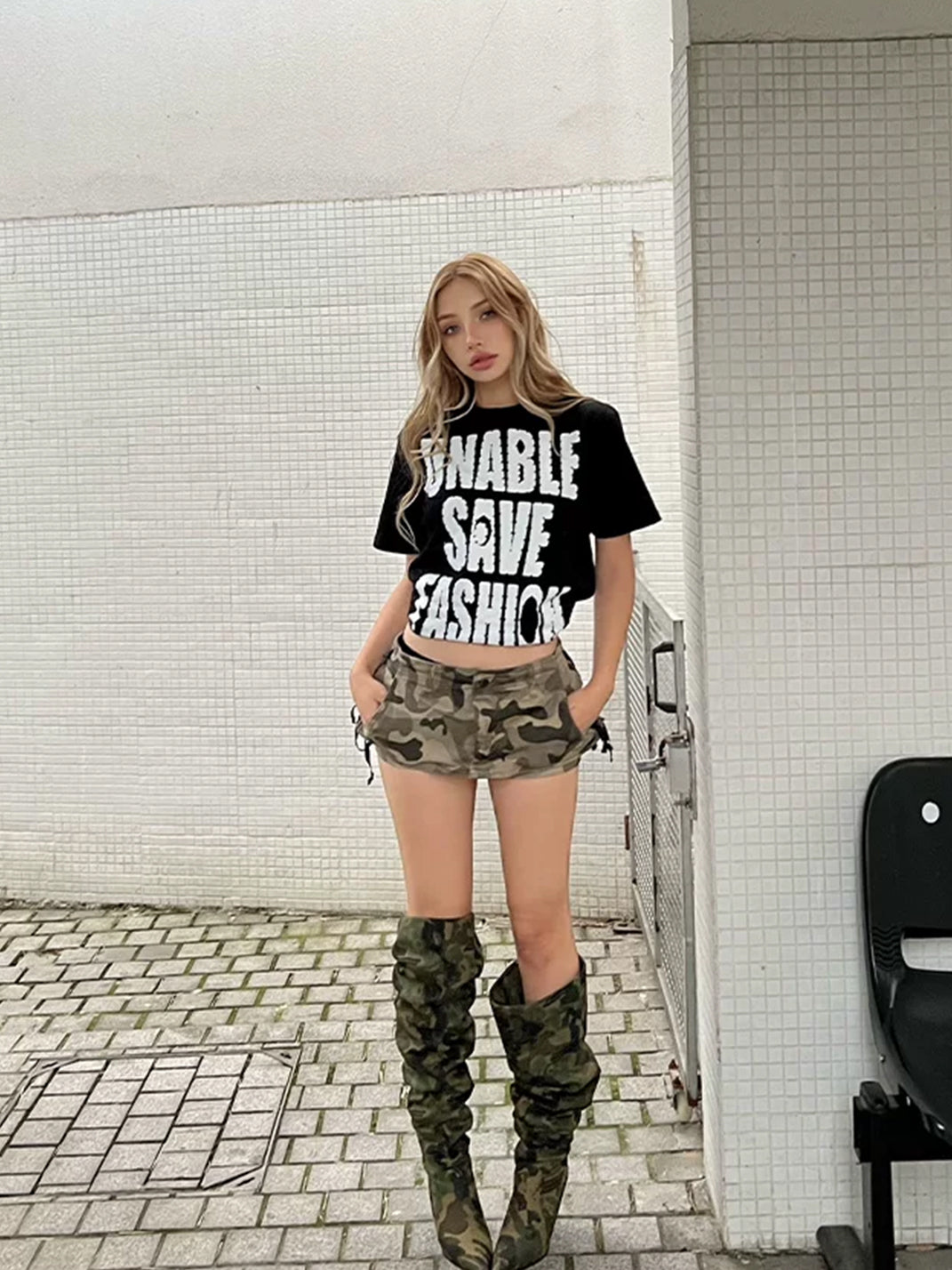 Rhinestone Letter Graphic Relaxed Cotton T-Shirt - View 5