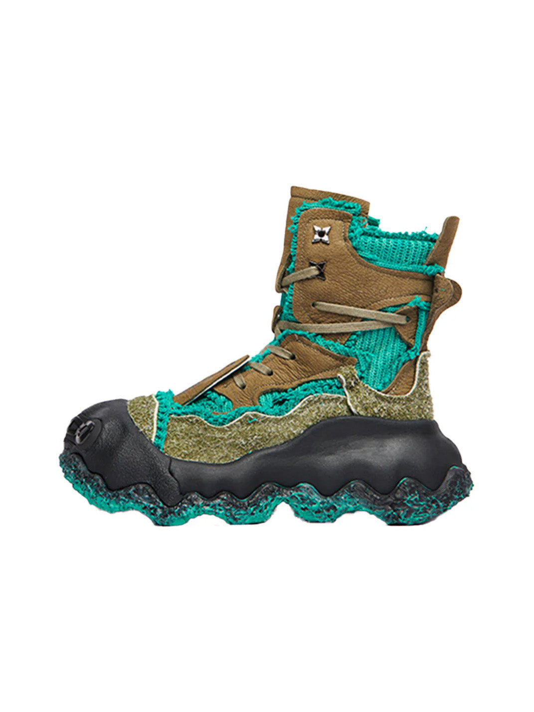 Abstract-Splash Layered Platform Boots