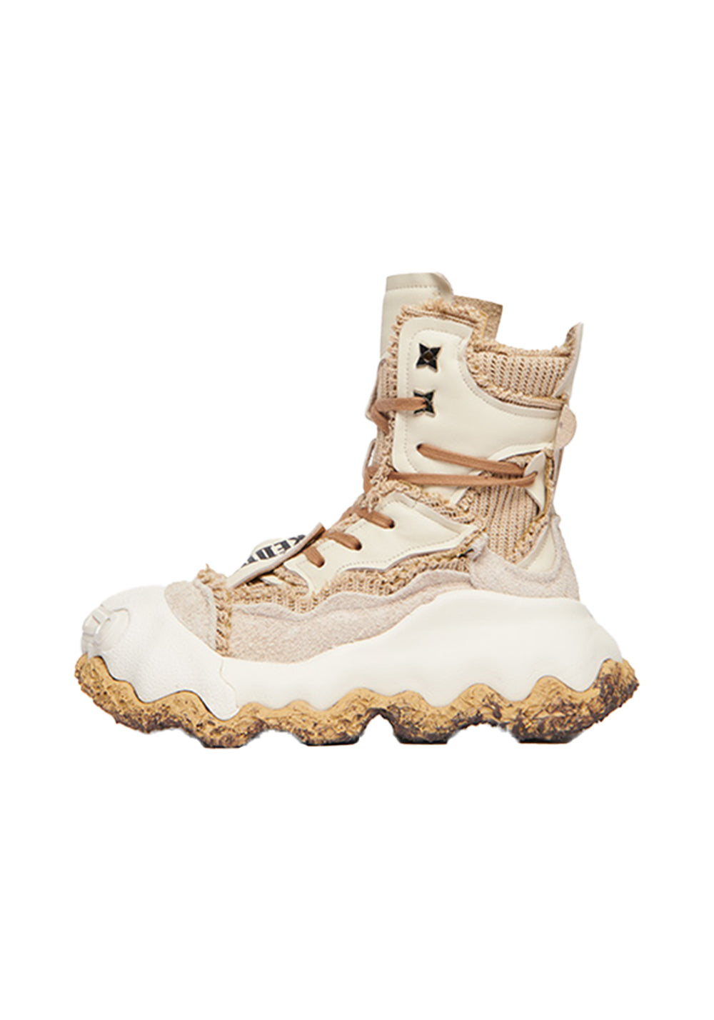 Abstract-Splash Layered Platform Boots - View 8