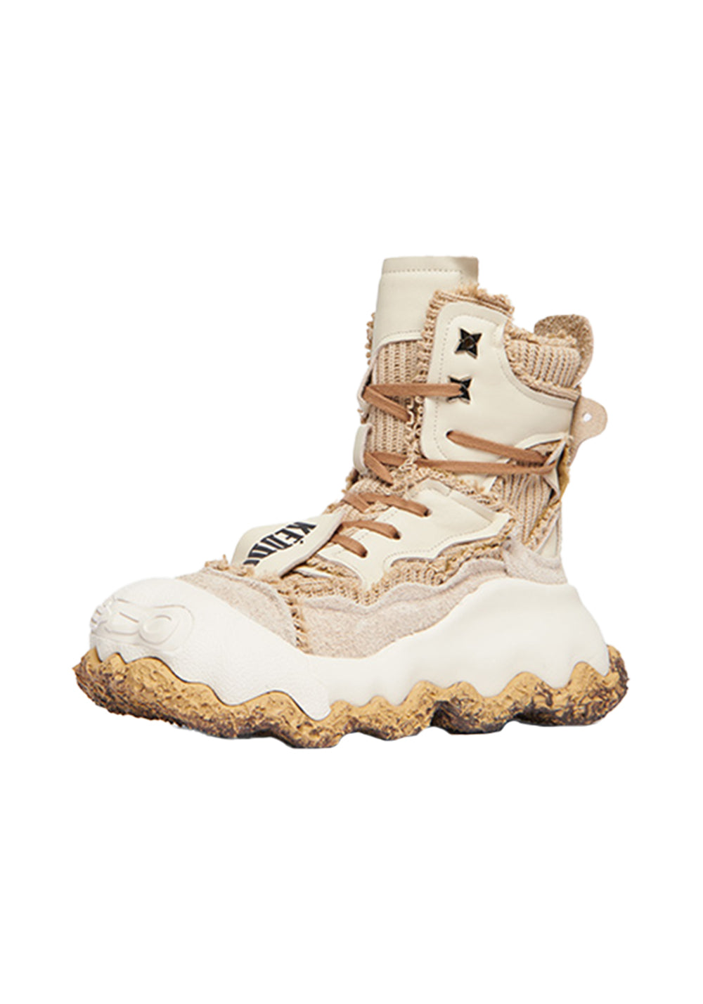 Abstract-Splash Layered Platform Boots - View 11