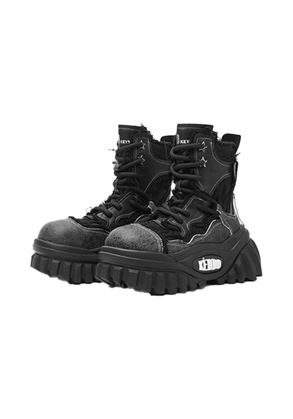 Sculpted-Sole Punk Platform Work Boots - View 4