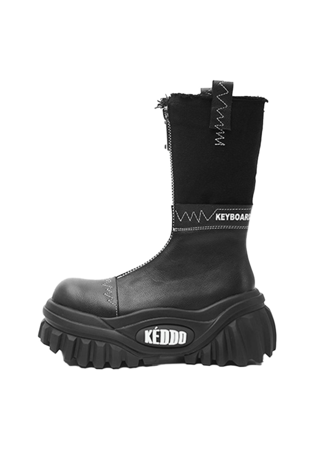 Retro Mid-Calf Chunky Motorcycle Boots - View 10