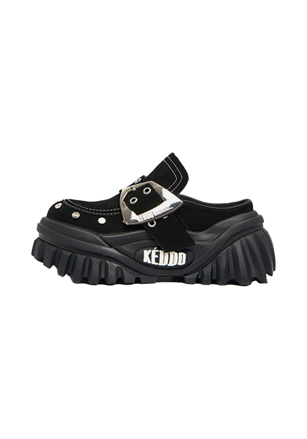 Studded Buckle Platform Mary Jane Shoes - View 8