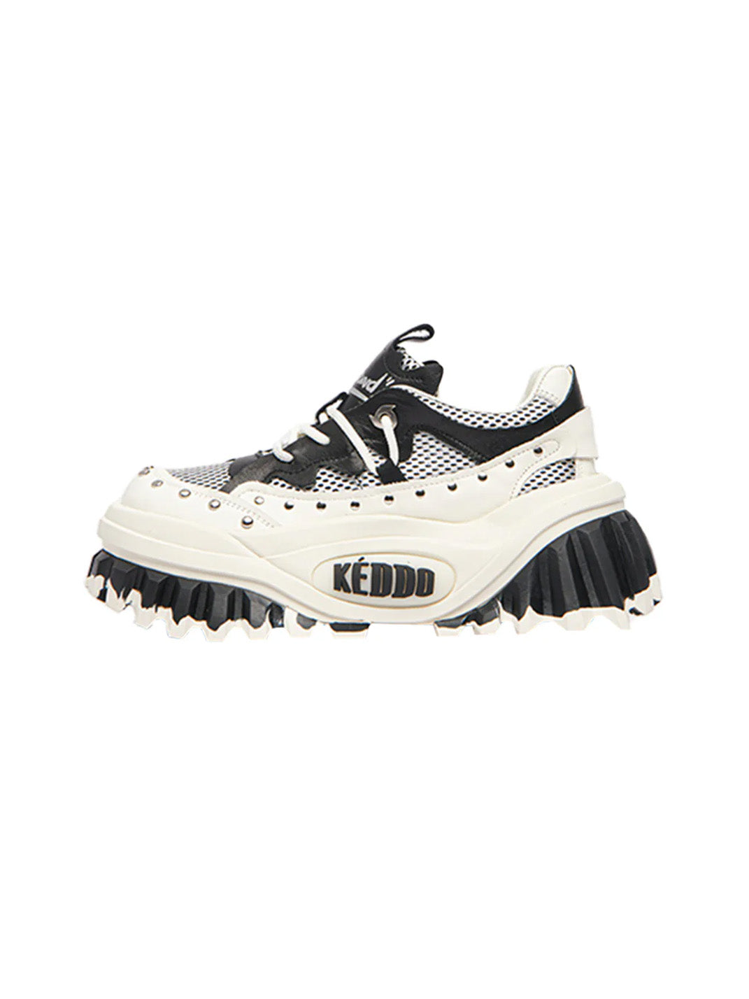 Studded Wave-Sole Platform Loafers