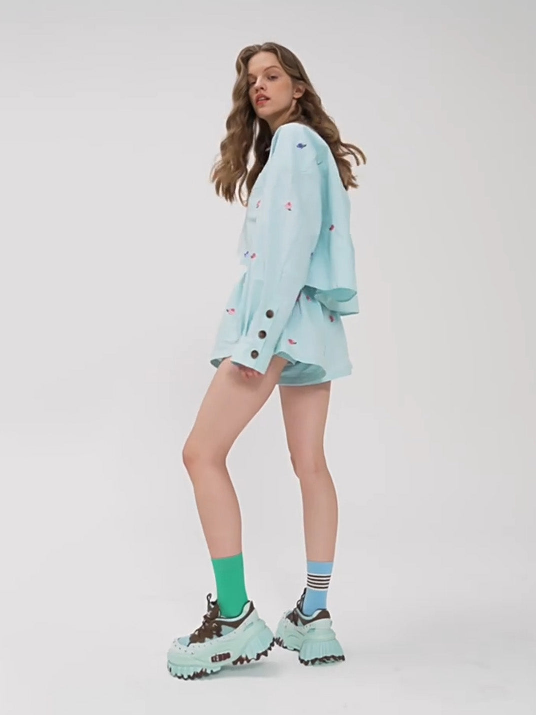 Studded Wave-Sole Platform Loafers - View 16