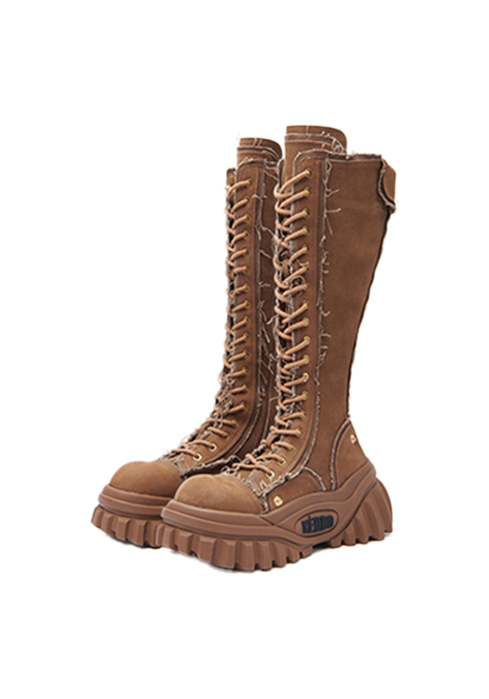 Tall Lace-Up Platform Riding Boots - View 5