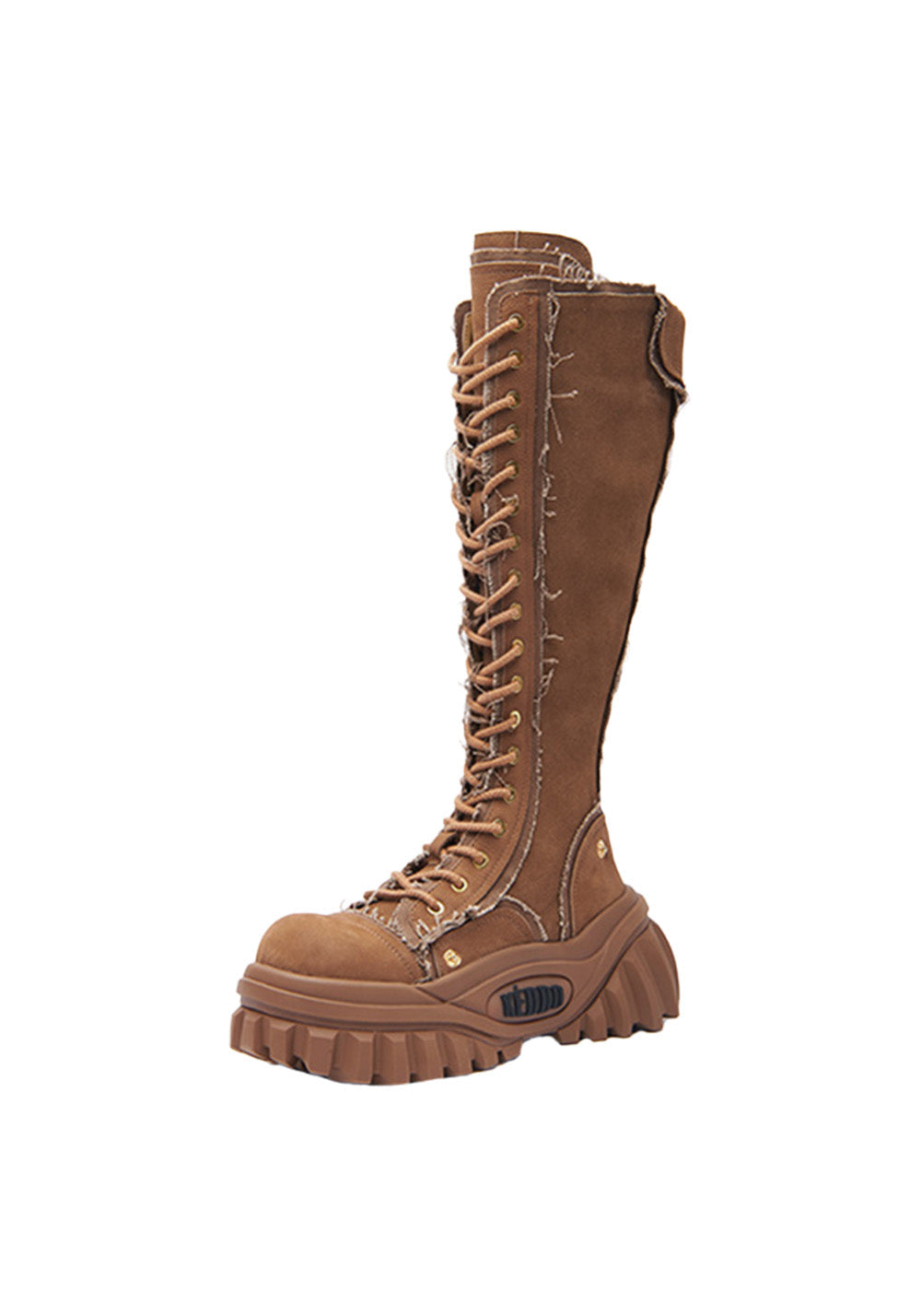 Tall Lace-Up Platform Riding Boots - View 6