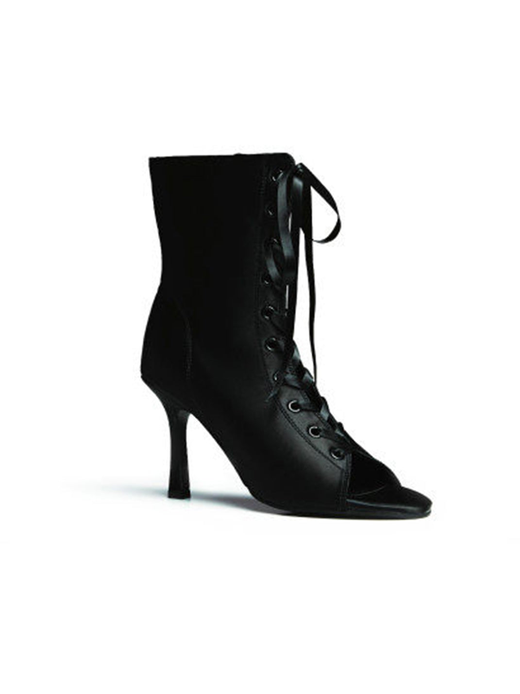 Satin Lace-Up Peep-Toe Ankle Heels - View 22